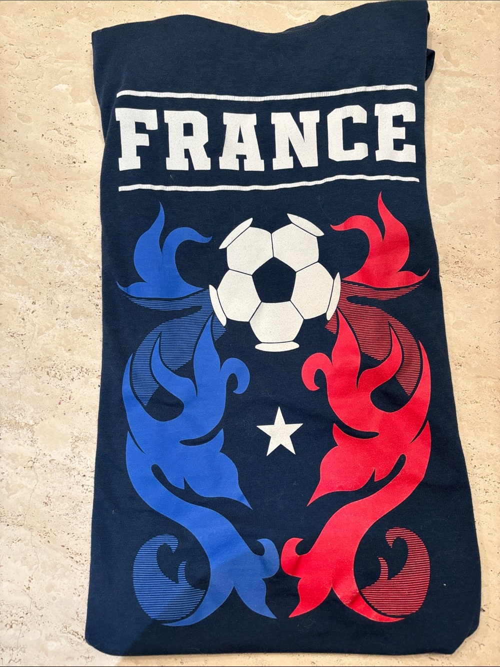 adidas Limited Edition Navy Tee with Red & Blue France World Cup Soccer Graphic - Picture 3 of 4
